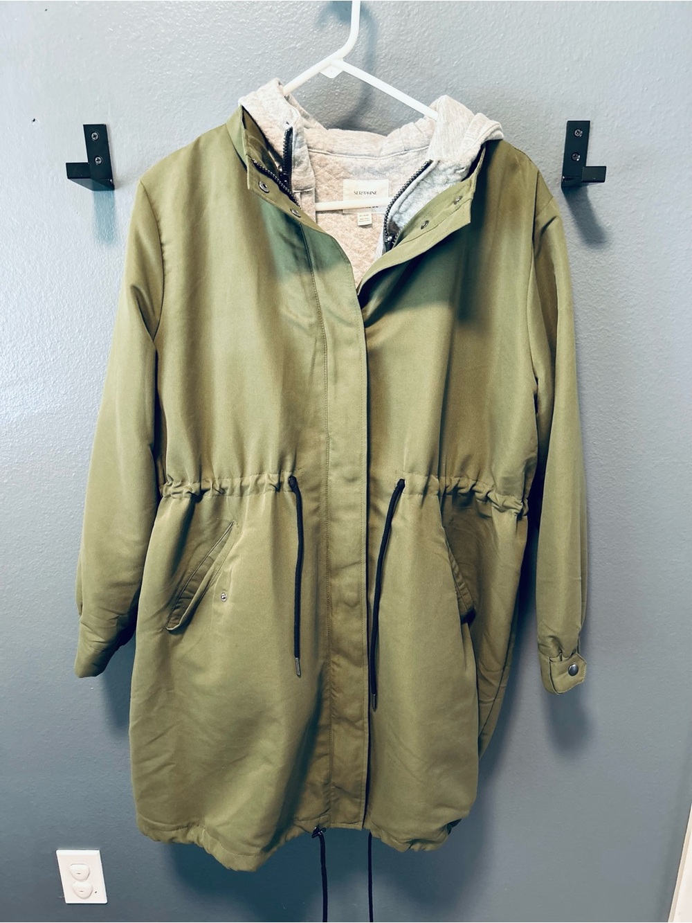 Seraphine Olive Green Baby-Wearing Parka (L)